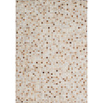 ECARPETGALLERY Cowhide Patchwork // Cream Rug // 5'5" x 7'9"