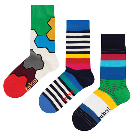Dress Socks // Color Block // Pack of 3 (Size: 6-9)