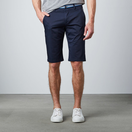 Contrast Trim Dress Shorts // Navy (30)