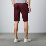 Contrast Trim Dress Shorts // Burgundy (36)