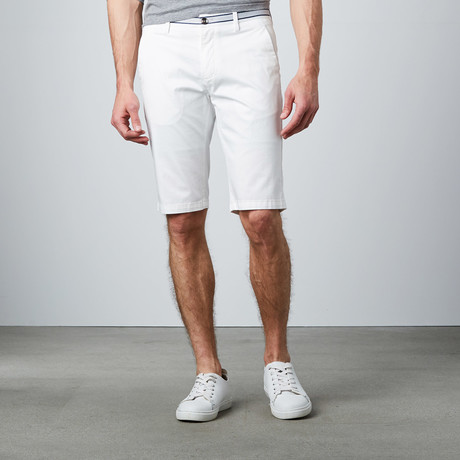 Contrast Trim Dress Shorts // White (30)