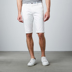 Contrast Trim Dress Shorts // White (32)