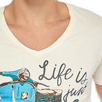 Life Is Just A Ride Tee // White (L)