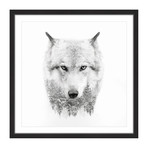 Wolf Spirit // Framed Painting Print (18"W x 18"H x 1.5"D)