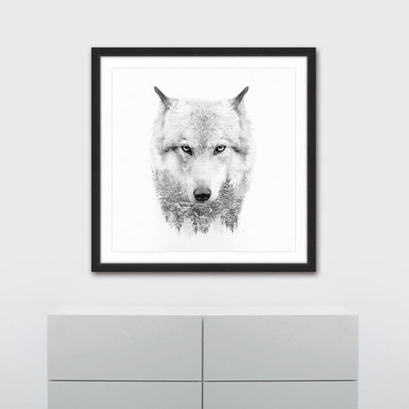 Wolf Spirit // Framed Painting Print (18"W x 18"H x 1.5"D)