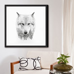 Wolf Spirit // Framed Painting Print (18"W x 18"H x 1.5"D)