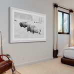 Buffalos Two // Framed Painting Print (18"W x 12"H x 1.5"D)