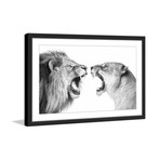 Heated Discussion // Framed Painting Print (18"W x 12"H x 1.5"D)