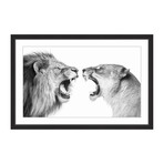 Heated Discussion // Framed Painting Print (18"W x 12"H x 1.5"D)