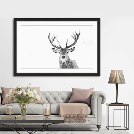 Majestic Antlers // Framed Painting Print (18"W x 12"H x 1.5"D)