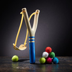 Wooden Slingshot Kit // Neon Blue