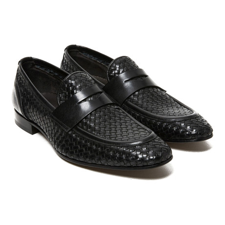 Woven Penny Loafer // Black (Euro: 40)