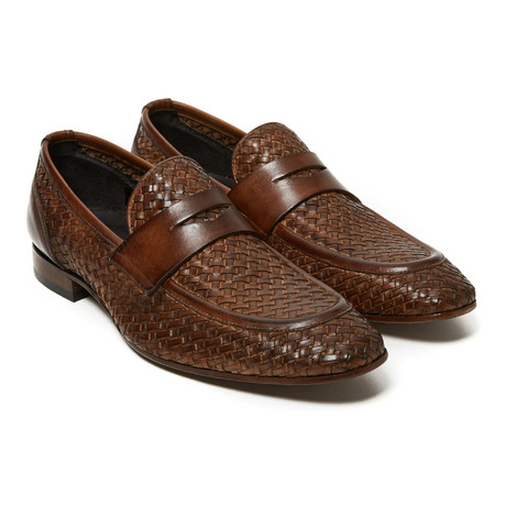 Woven Penny Loafer // Dark Brown (Euro: 40)
