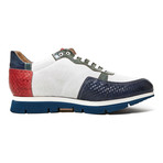 Textured Runner Sneaker // White + Navy (Euro: 43)