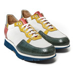 Textured Runner Sneaker // White + Green (Euro: 45)