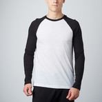 Long Sleeve Baseball Raglan // White + Black (XL)