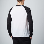 Long Sleeve Baseball Raglan // White + Black (XL)