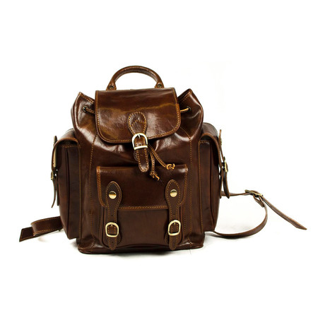 Prato Front Pocket Backpack // Brown