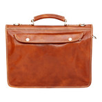Asti Twist Lock Briefcase // Tan