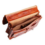 Asti Twist Lock Briefcase // Tan