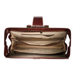 Carpi Top Frame Briefcase // Brown