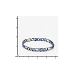 Steel Figaro Chain Bracelet // Blue