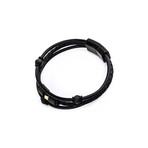 Carbon Graphite Beads + Leather Bracelet // Black