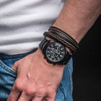 Steel Leather Bracelet // Brown