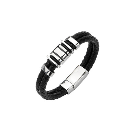 Braided Double Strap Bracelet // Black