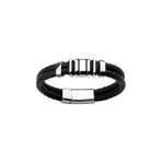 Braided Double Strap Bracelet // Black