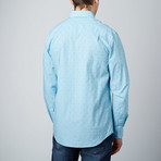 Woven Button-Down Collar Shirt // Teal (L)