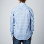 Spread Collar Button-Up Shirt // Blue + White (S)