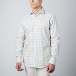 Spread Collar Button-Up Shirt // Yellow + Light Blue (XL)