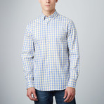 Woven Button-Down Collar Shirt // Yellow + Blue (M)