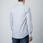 Woven Button-Down Collar Shirt // Yellow + Blue (L)