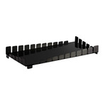 Piano Rectangular Bar Tray // Carbon Plated (Black Glass)