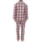 Simone Button-Up Pajama Set // Grey + Black + Red (S)