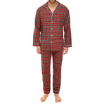 Antonio Button-Up Pajama Set // Red Check (XL)