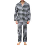 Antonio Button-Up Pajama Set // Green Check (L)