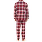 Antonio Button-Up Pajama Set // Red + Brown Check (M)