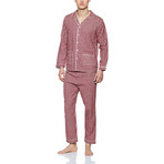 Antonio Button-Up Pajama Set // Bordeaux + White Check (M)