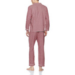 Antonio Button-Up Pajama Set // Bordeaux + White Check (S)