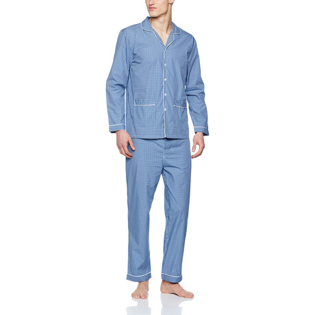 Antonio Henley Pajama Set // Blue Check (S)