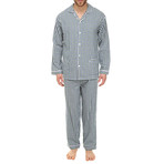 Antonio Button-Up Pajama Set // Blue + Green Check (XL)