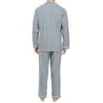 Antonio Button-Up Pajama Set // Blue + Green Check (S)
