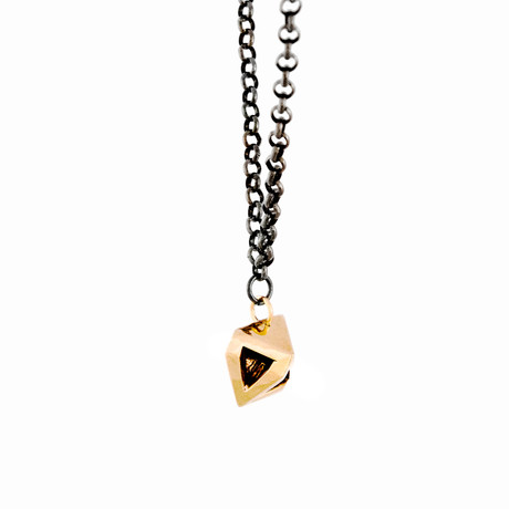 Anubis Pyramid Necklace // Brass (26" Chain)