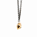 Anubis Pyramid Necklace // Brass (26" Chain)