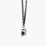 Anubis Pyramid Necklace // Silver (26" Chain)