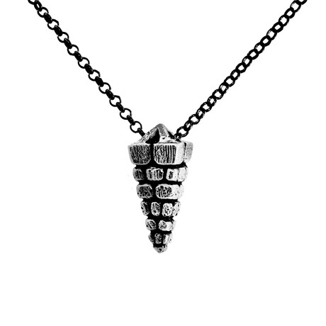 Anubis Pyramid Necklace // Silver (26" Chain)