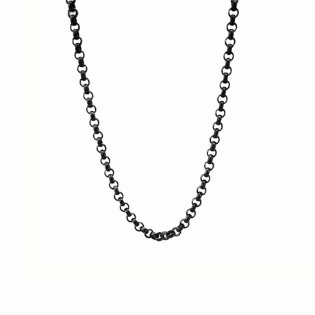 Classic Clutch Necklace // Black Rhodium (26" Chain)